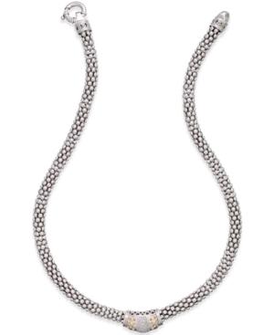 Diamond Fleur De Lis Necklace (1/5 Ct. T.w.) In Sterling Silver And 14k Gold-plated Sterling Silver