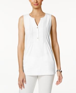 Charter Club Pleated Henley Top, Only At Macy's