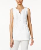 Charter Club Pleated Henley Top, Only At Macy's