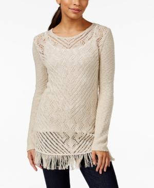 Style & Co. Sheer Crochet Tunic Sweater, Only At Macy's