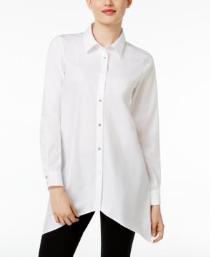 Calvin Klein Handkerchief-hem Cotton Blouse