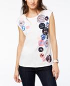 Tommy Hilfiger Cap-sleeve Patchwork T-shirt, Created For Macy's