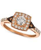 Le Vian Chocolatier Diamond Square Halo Ring (7/8 Ct. T.w.) In 14k Rose Gold