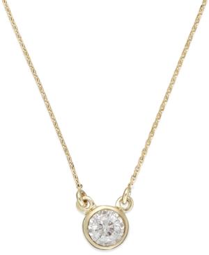Trumiracle Diamond Bezel Pendant Necklace In 10k Gold (1/10 Ct. T.w.)