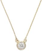 Trumiracle Diamond Bezel Pendant Necklace In 10k Gold (1/10 Ct. T.w.)