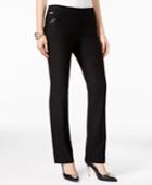 Thalia Sodi Faux-leather-trim Bootcut Pants, Only At Macy's