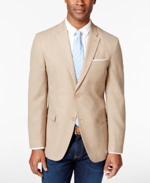 Tommy Hilfiger Men's Hopsack Solid Khaki Classic-fit Sport Coat