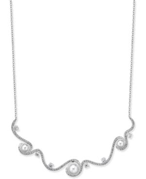 Danori Silver-tone Imitation Pearl Cubic Zirconia Statement Necklace, Only At Macy's
