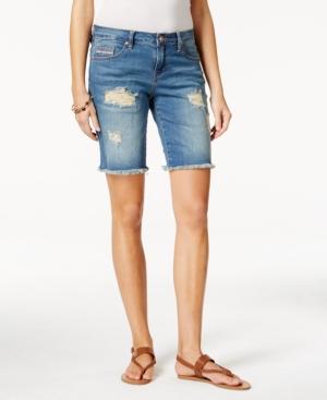 Jag Alex Ripped Dark Indigo Wash Denim Boyfriend Shorts