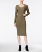 Bar Iii Lace-up Bodycon Sheath Dress, Only At Macy's