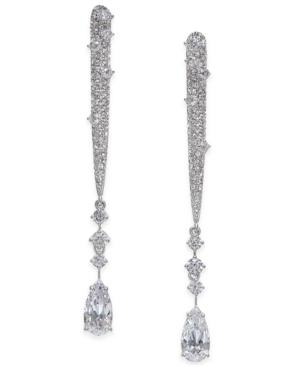 Danori Silver-tone Cubic Zirconia Linear Drop Earrings, Only At Macy's