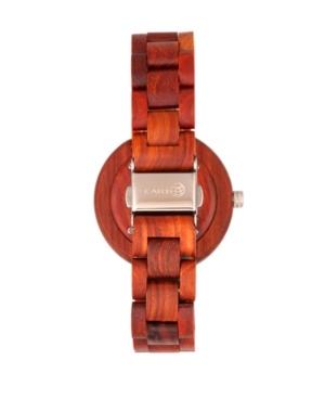 Earth Wood Mimosa Wood Bracelet Watch W/day/date Red 39mm