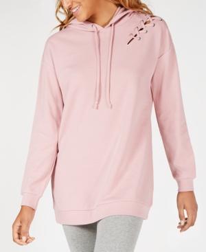 Material Girl Juniors' Lace-up Hoodie, Created For Macy's