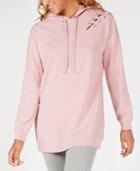 Material Girl Juniors' Lace-up Hoodie, Created For Macy's