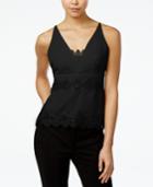 Xoxo Juniors' Lace-trim V-neck Top