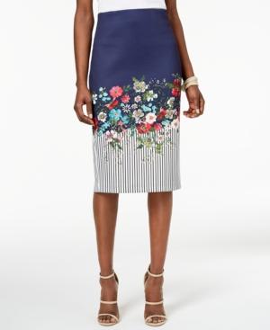 Eci Printed Midi Pencil Skirt, Created For Macy's