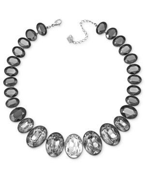 Swarovski Necklace, Rhodium-plated Graduated Crystal Statement Necklace