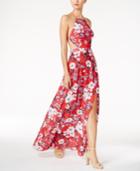 Fame & Partners Floral-print Halter Maxi Dress