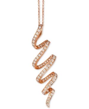 Le Vian Vanilla Diamond Spiral Pendant Necklace (5/8 Ct. T.w.) In 14k Rose Gold