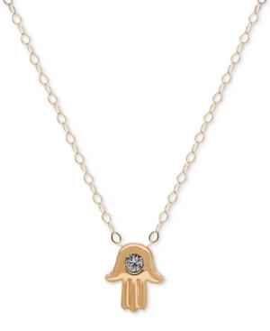 Swarovski Crystal Hamsa Pendant Necklace In 10k Gold