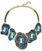 Swarovski Gold-tone Multi-crystal And Pave Dramatic Statement Necklace