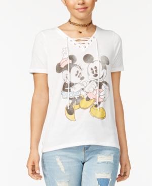 Disney Juniors' Mickey & Minnie Lace-up Graphic T-shirt