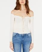 Project 28 Nyc Off-the-shoulder Lace-up Top