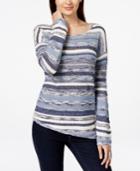 Inc International Concepts Striped Asymmetrical Sweater, Only At Macy's