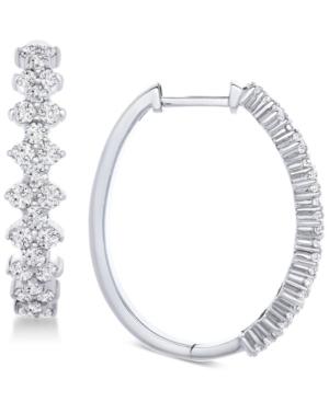 Wrapped In Love Honeycomb Diamond Hoop Earrings (1-1/2 Ct. T.w.) In 14k White Gold, Created For Macy's