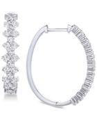 Wrapped In Love Honeycomb Diamond Hoop Earrings (1-1/2 Ct. T.w.) In 14k White Gold, Created For Macy's