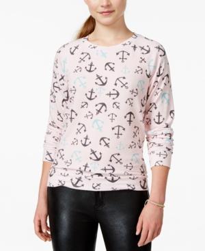 Hybrid Juniors' Printed Pullover Sweatshirt