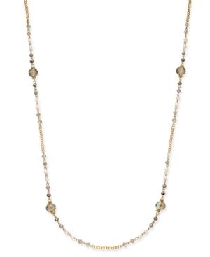 Inc International Concepts Gold-tone Crystal Bead Long Necklace, Created For Macy's