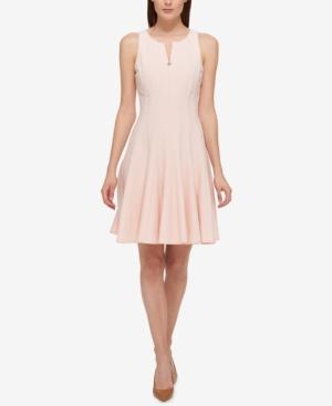 Tommy Hilfiger Split-neck Fit & Flare Dress