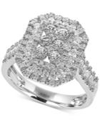 Pave Classica By Effy Diamond Cluster Ring (1-1/5 Ct. T.w.) In 14k White Gold