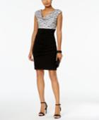 Connected Ruched Lace Sheath Dress