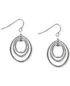 Charter Club Silver-tone Triple-oval Drop Earrings, Created For Macy's