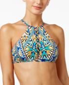 Bar Iii Monarchy Tribal-print High-neck Bikini Top, Created For Macy's Women's Swimsuit