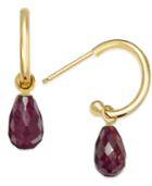 Ruby Briolette Hoop Earrings (4-1/10 Ct. T.w.) In 14k Gold