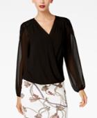 Thalia Sodi Printed Lace-shoulder Top, Created For Macy's