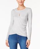 Thalia Sodi Metallic Keyhole Sweater, Only At Macy's