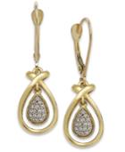 Diamond Accent Teardrop Earrings In 10k Gold