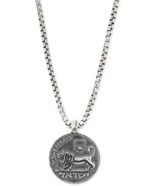 Degs & Sal Men's Lion Coin 24 Pendant Necklace In Sterling Silver