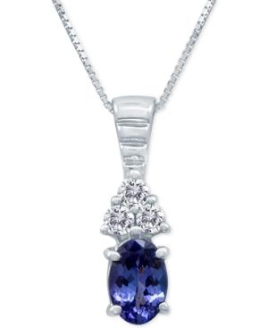 Le Vian Arusha Exotics Tanzanite (1/2 Ct. T.w.) And Diamond (1/7 Ct. T.w.) Pendant Necklace In 14k White Gold