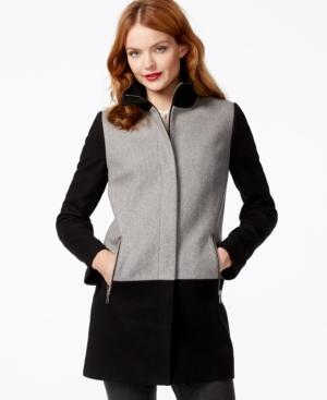 Nautica Colorblocked Herringbone Wool Coat