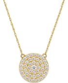 White Sapphire (9/10 Ct. T.w.) Circle Cluster Pendant Necklace In 14k Gold