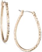 Lonna & Lilly Gold-tone Textured Oval Hoop Earrings