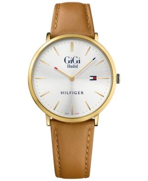 Tommy Hilfiger Women's Gigi Hadid Edition Tan Leather Strap Watch 40mm 1781749