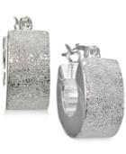 Giani Bernini Frosted Huggy Hoop Earrings In Sterling Silver, Only At Macy's