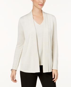 Kasper Open-front Metallic Jacket