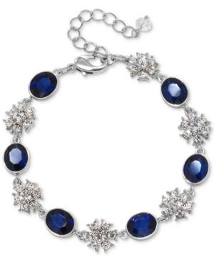 Jewel Badgley Mischka Silver-tone Crystal & Colored Stone Link Bracelet